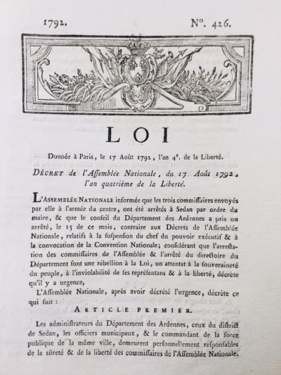 Sedan In 1792 Ardennes Law C�te D Or Dijon Saint Jean De Losne Salomon Capel