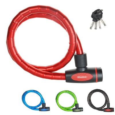 MASTER LOCK Cable Antivol V�lo [1 m C�ble] [Cl�] [Ext�rieur] [Couleur Al�atoire]
