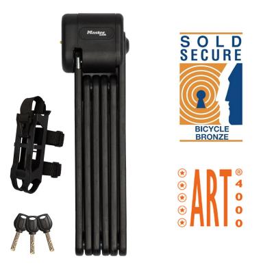 Master Lock Antivol V�lo Pliabe Certifi� en Acier Tremp�, 3 cl�s, Support de tra
