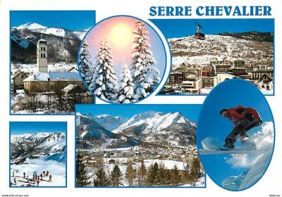 Carte Postale   05   Serre Chevalier   Multivues   Hiver   Neige   Snowboard   C