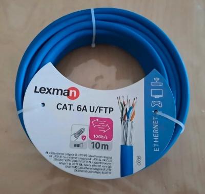 C�ble Ethernet Couronne 10m Cat 6A U-FTP Lexman   Rigide R�seau Internet Neuf