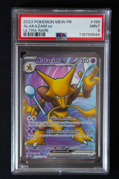 ALAKAZAM FULL ART   POK�MON 188-165 EV3.5 151 PSA 9 FR