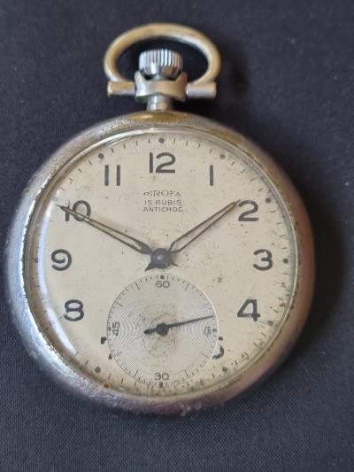 Montre De Poche M�canique Pirofa Pour Pi�ces Ou Restauration Balancier Ok