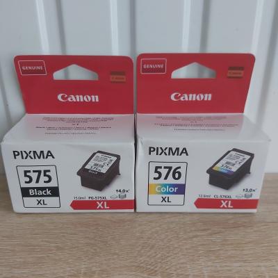 LOT DE 2 CARTOUCHES D'ENCRE CANON DE GRDE CAPACITE PG 575 XL  CL 576 XL
