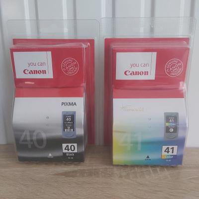 LOT DE DEUX CARTOUCHES D'ENCRE CANON D'ORIGINE PG 40   CL 41   BK   CL