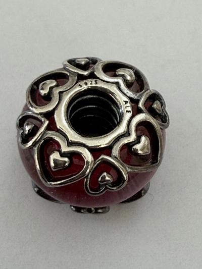 Pandora Charm en verre rose D�claration d'amour 791159C00
