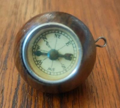 RARE ! VINTAGE ISRAEL AIRLINES EL   AL Bois D' Olivier . Boussole Porte Clef