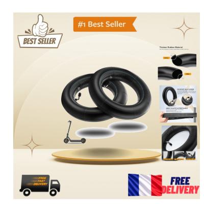 Chambre � Air 10x2,5 pour Trottinette �lectrique   Valve Argent Coud�e 90�