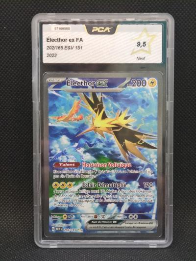Carte Pokemon ELECTHOR EX FA   PCA 9.5   EV3.5 MEW FR 151   202-165   Neuf