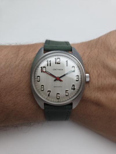 Montre m�canique vintage Cretinon Antichoc   Style Retro 70s   FE