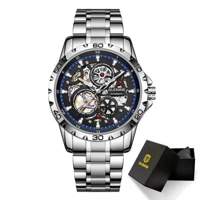 Montre Homme M�canique Automatique Skeleton Bracelet Acier Inoxydable Sport GLE