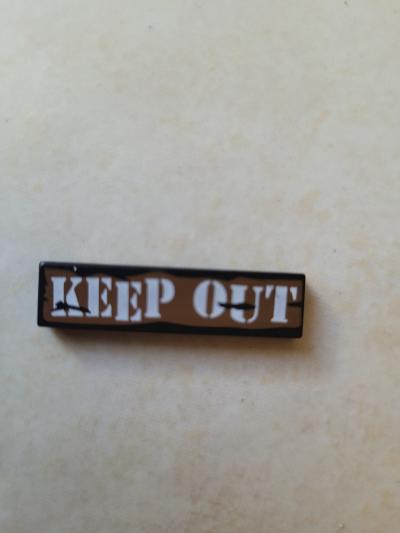 LEGO Tile 1 x 4 with 'KEEPOUT' Pattern R�f 2431px5 Set6791-6761-6790