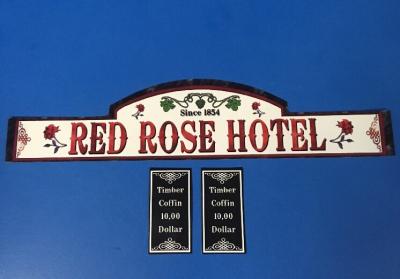 Playmobil Western   Red Rose H�tel   autocollant   Sticker Maison Western