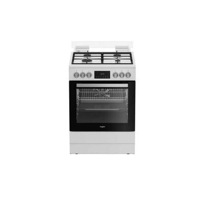 Cuisini�re 60 cm, blanc, table gaz, 4 zones, four MF8 chaleur puls�e, d