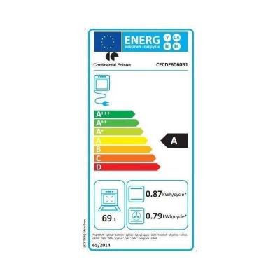 Cuisiniere gaz CONTINENTAL EDISON CEDF6060B1   4 feux   noir   L60 xP60 x H90 cm