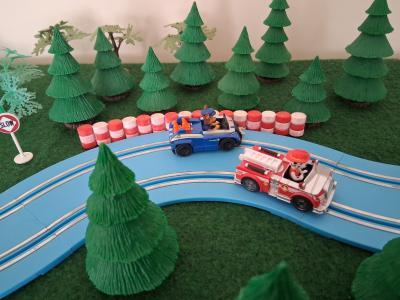 2 voitures  MARSHAL et CHASE PAT PATROUILLE pour circuit voitures CARRERA FIRST
