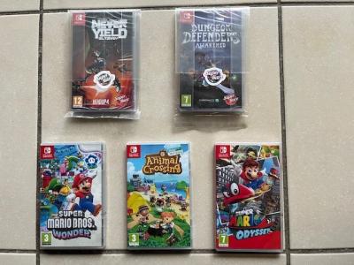 LOT 5 JEUX SWITCH DONT 2 SUPER RARE GAMES   LES SUPER MARIO   ANIMAL CROSSING