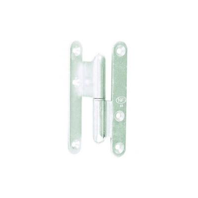 Paumelle � bois coud�e 160x70x80mm zingu� blanc bout rond droite JARDINIER