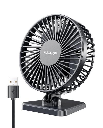 Gaiatop Ventilateur de bureau USB, petit mais puissant, Small, Noir