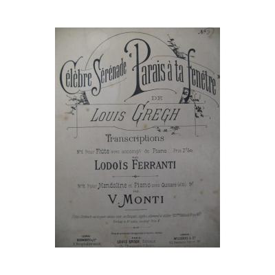 Gregh Louis Parais � Ta Fen�tre Mandoline Piano Guitare 1891