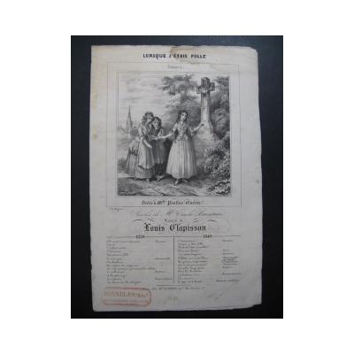 Clapisson Louis When I Was Crazy Song Guitar 1840