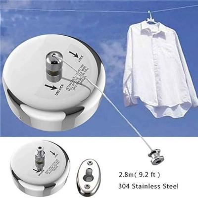 Corde � Linge R�tractable T�lescopique 2,8M Acier Inoxydable Invisible Ext�rieur