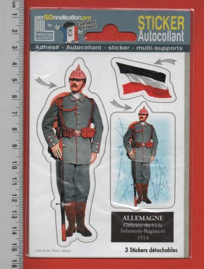 ALLEMAGNE INFANTERIE 1914 CASQUE   LECONTE MILITARIA   PLANCHE AUTOCOLLANTS
