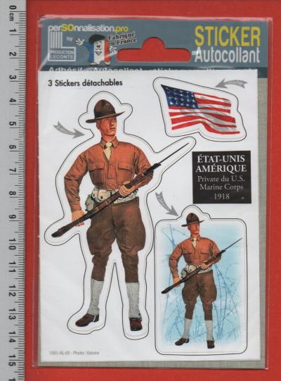 US MARINE CORPS 1918   PRODUCTION LECONTE MILITARIA   PLANCHE AUTOCOLLANTS