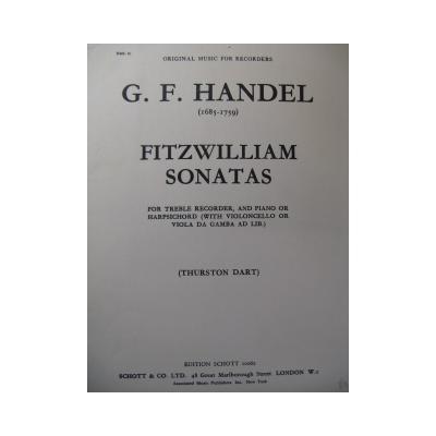 Haendel G. F. Fitzwilliam Sonates Piano Fl�te Fl�te � bec Violoncelle