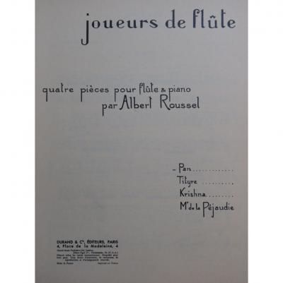 Roussel Albert Players Of The Flute No 1 Pan Piano Flute 1925