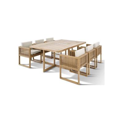 Ensemble repas de jardin CUBO   Table rectangulaire   6 fauteuils   Structure en