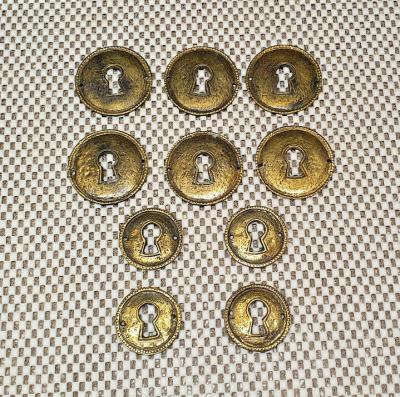 Set of Door Ornament Lock Bronze 10 Pieces Collection Decoration Hardware