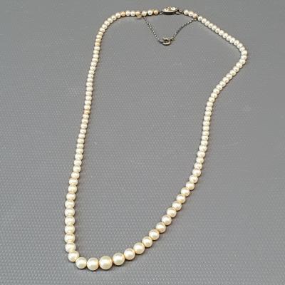 BIJOU   collier de fausse perle   fermoir en argent #34