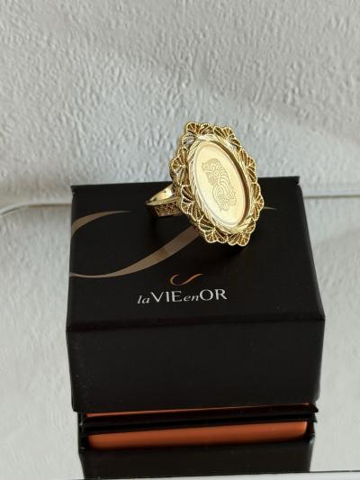 bague 18k plaque or