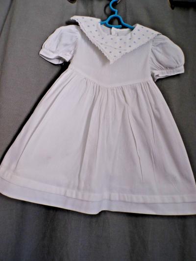 Vintage BABY DIOR  Robe �t� enfant 12 mois en piqu� de coton blanc