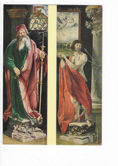 Tableau Peintre Grunewald Saint S�bastien retable d'Issenheim