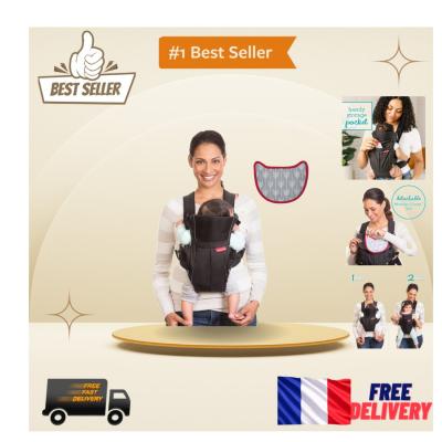 Porte B�b� Infantino 2 en 1 Noir avec Bavoir   Id�al pour Voyage et Quotidien