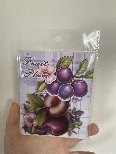 12 Stickers De Fruits Plum Prune   Scrapbooking