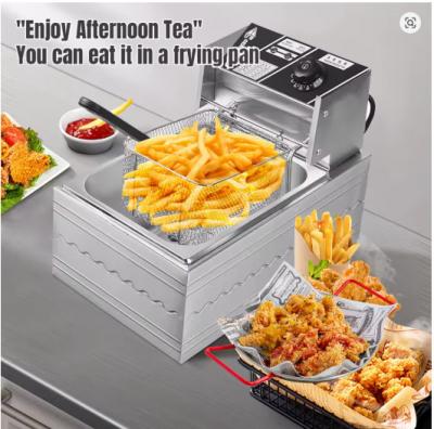 Friteuse �lectrique commerciale en acier inoxydable, 6L, 2500W, po�le � frites,