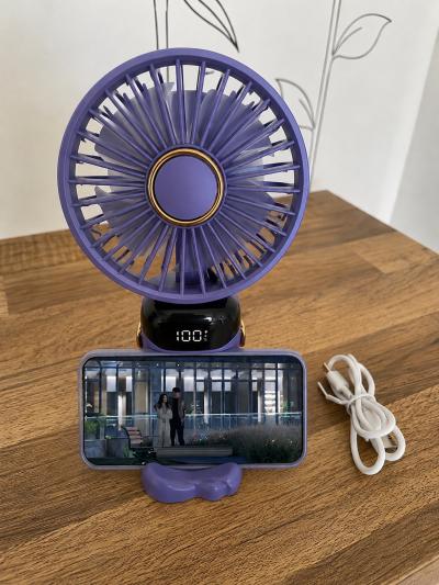 Ventilateur portable rechargeable violet USB   support t�l�phone