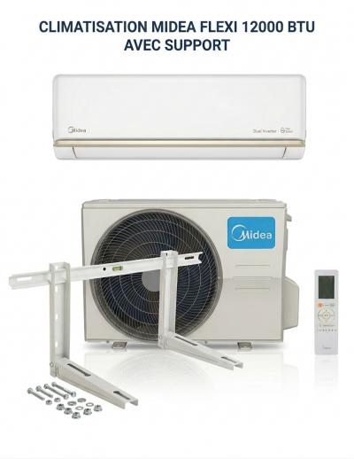 Climatiseur Midea Flexi 12000 BTU Monosplit Inverter R32 Climatisation Support