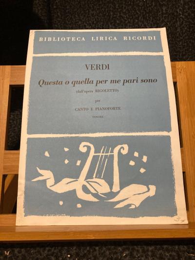 Verdi Questa o quella per me pari sono partition t�nor piano Rigoletto Ricordi
