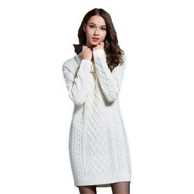 Robe Pull Femme, Automne Hiver Mini Robe Tricot� � Col Haut Robe Mi Longue