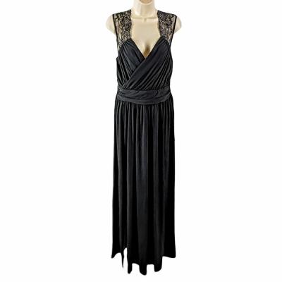 Elegant Black Lace Accent Evening Gown