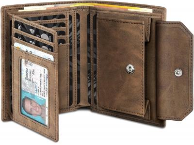 Portefeuille Homme avec Blocage RFID, 13 Porte Carte, 1 ID & Photo Window, Sa...