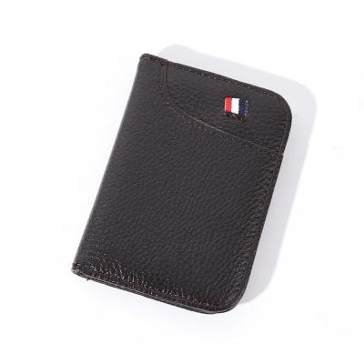 Portefeuille Porte Carte Bancaire Ultra Fin Cuir PU Noir Slim Homme Mini L�ger