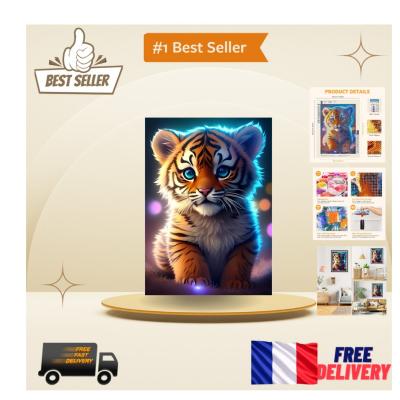 EOBROMD Kit de Peinture Diamant   Tigre 5D pour Am�liorer Votre D�cor 30x40cm