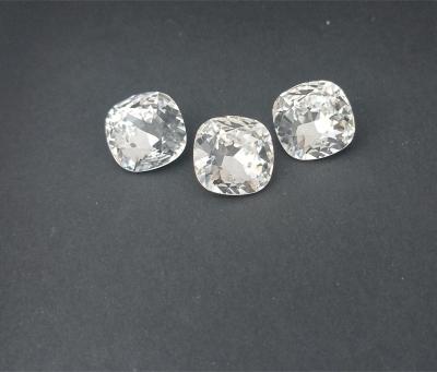 lot de 3 cabochons carr� 12 mm en cristal translucide swarovski   ancien stock