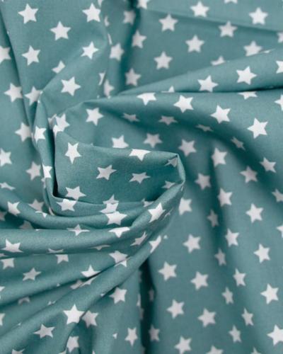 Tissu popeline de coton bleu �toile blanche   vendu au m�tre