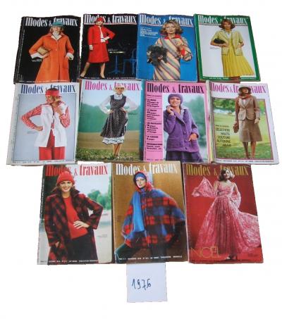 Lot de 12 magazines Modes & Travaux de 1976  ann�e compl�te 902 � 913